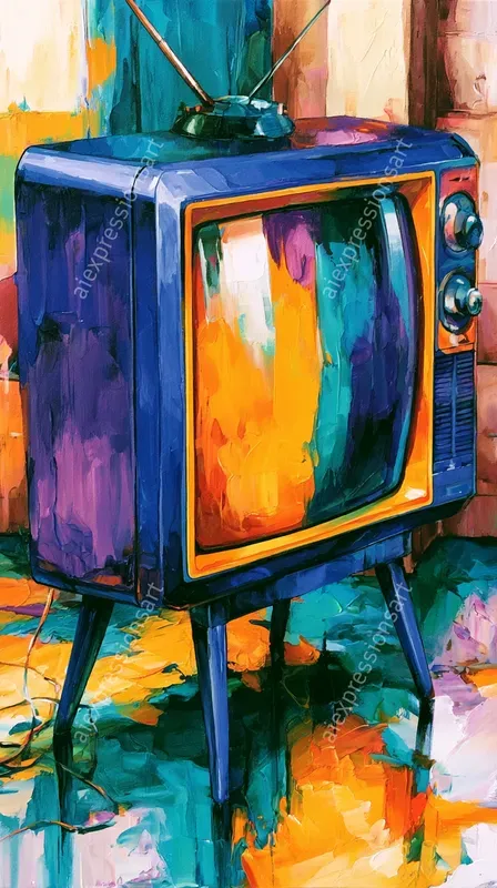 Vibrant Pop Expressionist Vintage Art