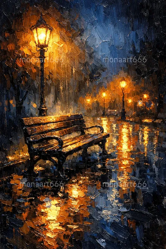 Midnight Rain Reflections