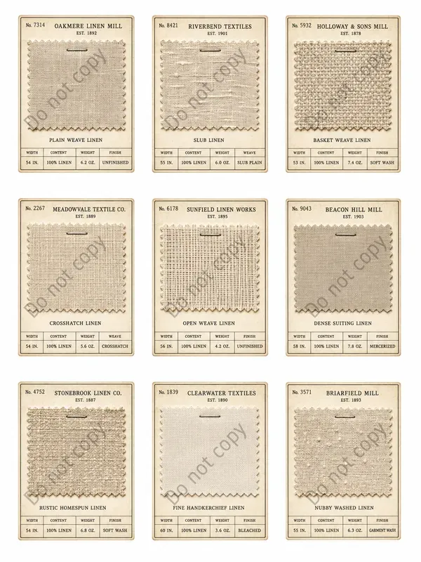 Vintage Fabric Swatch Card Sheets