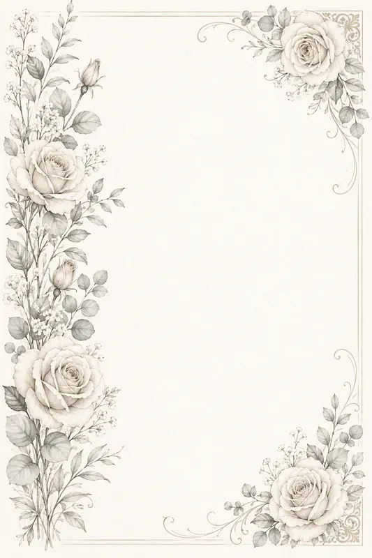 Elegant Floral Border Stationery Sets