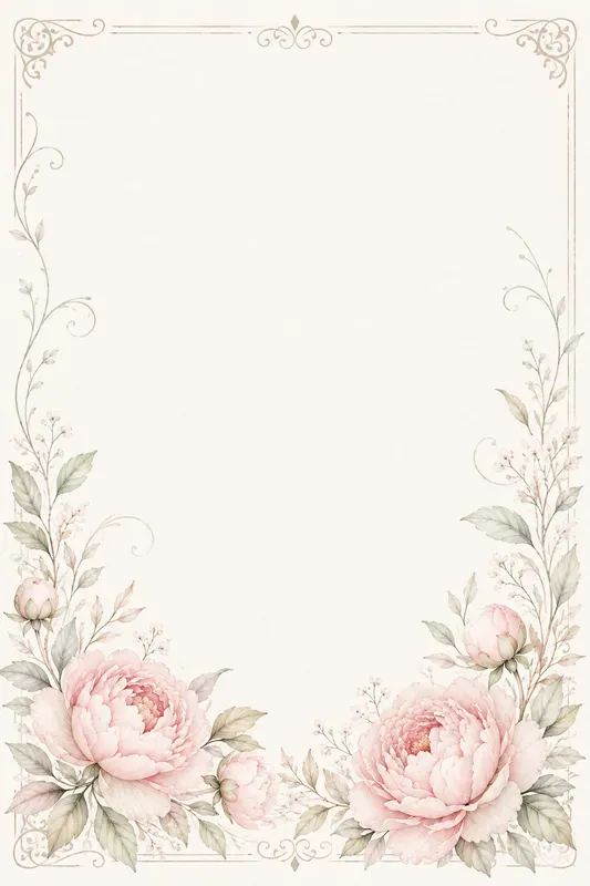 Elegant Floral Border Stationery Sets