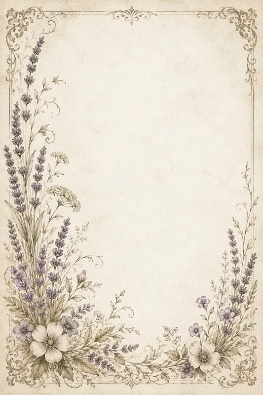 Elegant Floral Border Stationery Sets