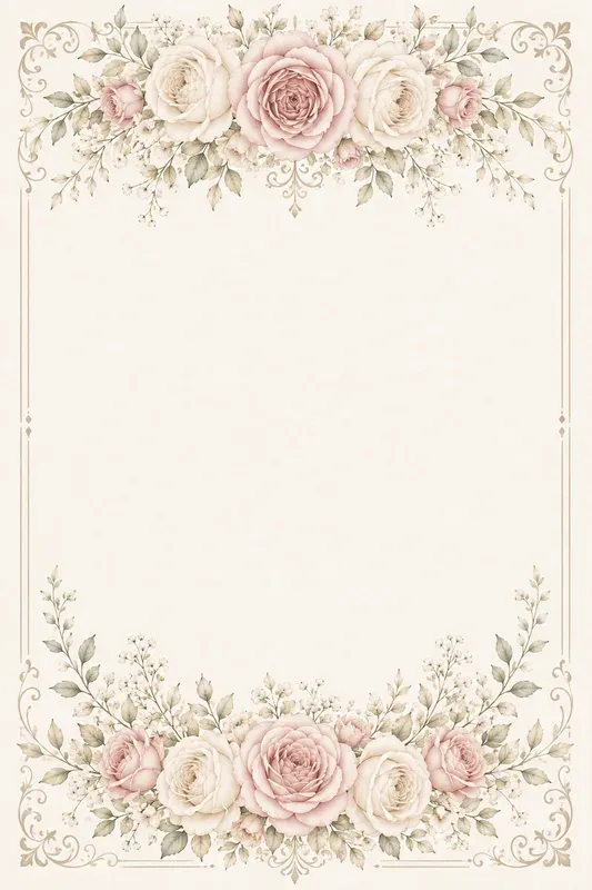 Elegant Floral Border Stationery Sets