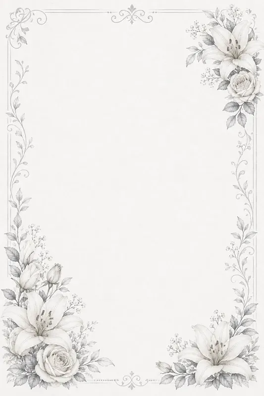 Elegant Floral Border Stationery Sets