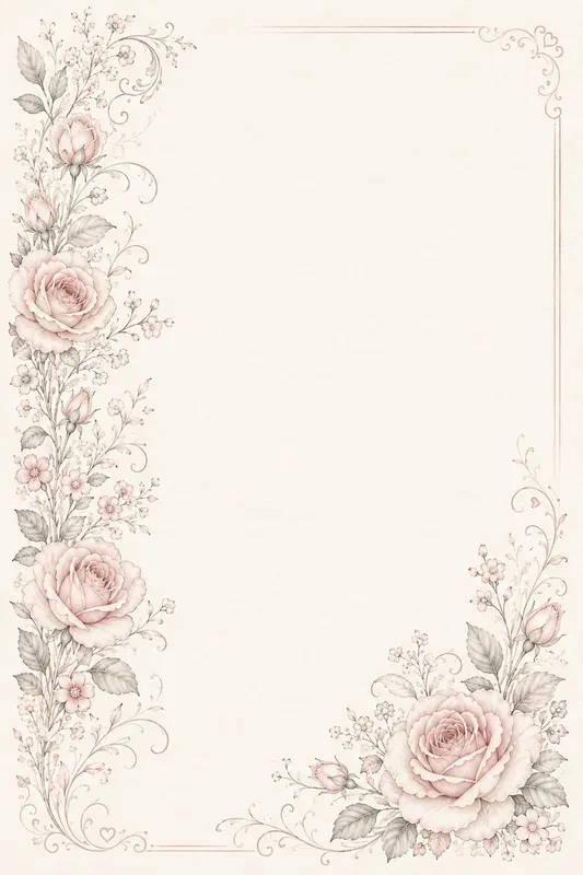 Elegant Floral Border Stationery Sets