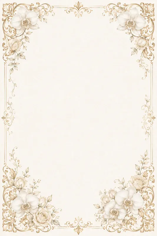 Elegant Floral Border Stationery Sets