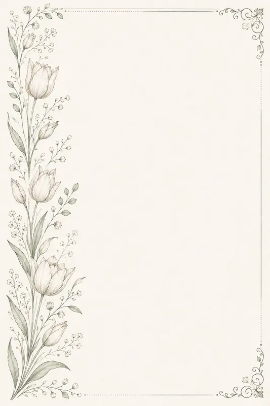 Elegant Floral Border Stationery Sets