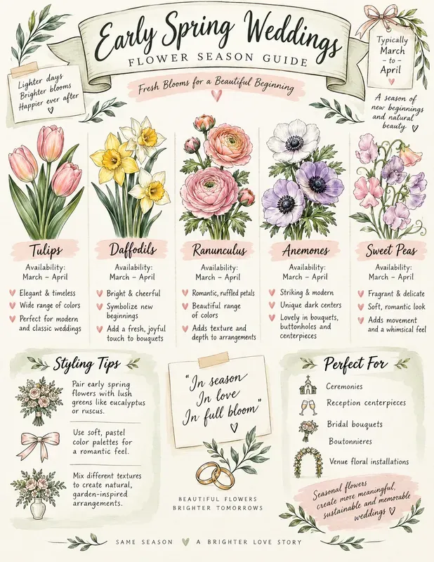 Wedding Flower Season Guide Infographics