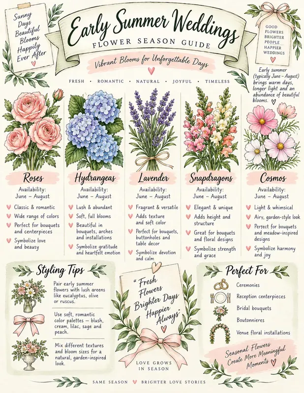 Wedding Flower Season Guide Infographics