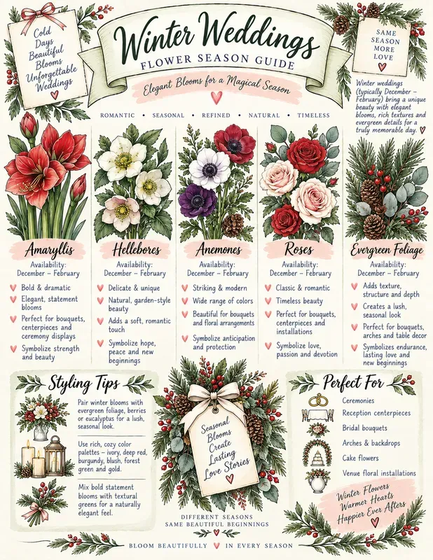 Wedding Flower Season Guide Infographics