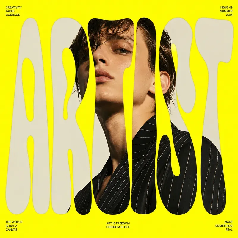 Editorial Typography Mask Posters