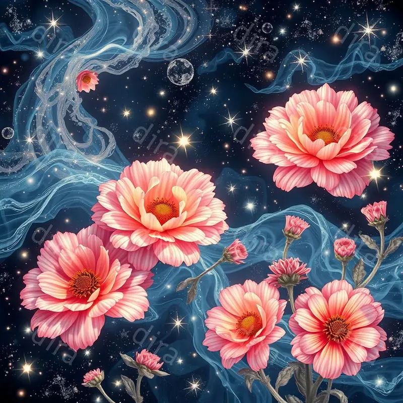 Flowers Glow For Wallpaper Patterns