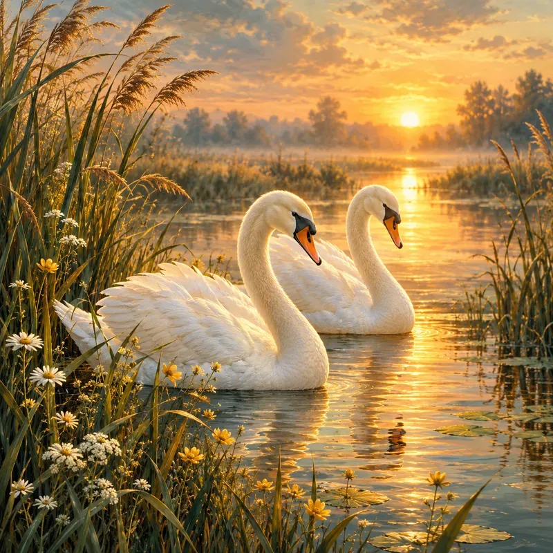 Golden Marsh Bird Serenities