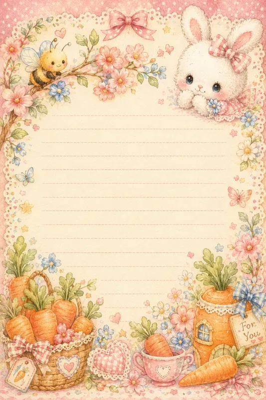 Kawaii Stationery Letterhead Templates