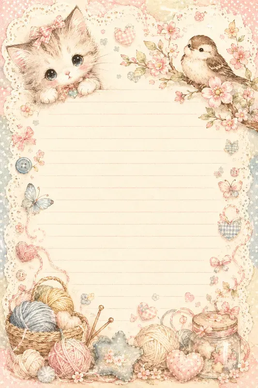Kawaii Stationery Letterhead Templates