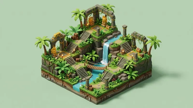 Isometric 3D Game World Assets