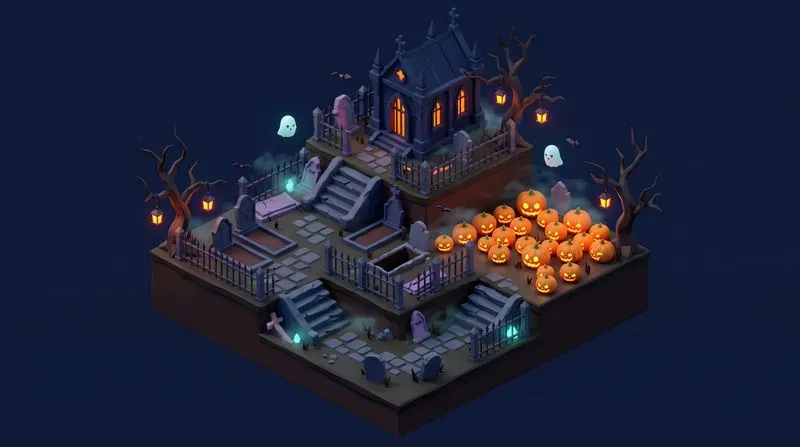 Isometric 3D Game World Assets