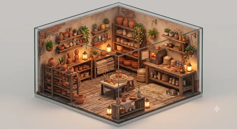 3D Isometric Cozy Room Dioramas