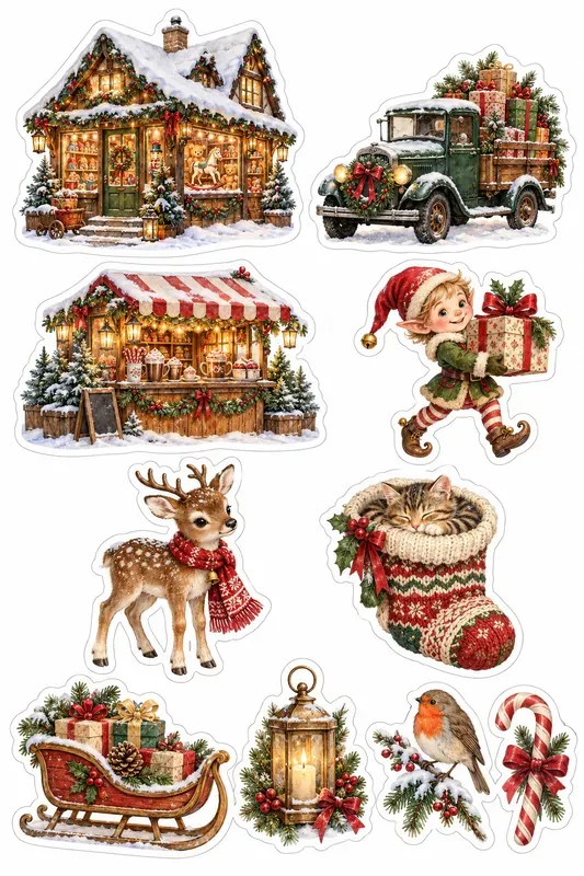 Cozy Christmas Storybook Stickers
