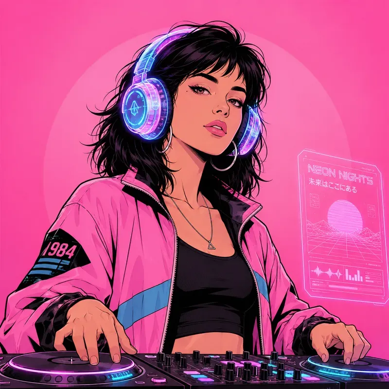 Neon Pop Line Portrait Generator