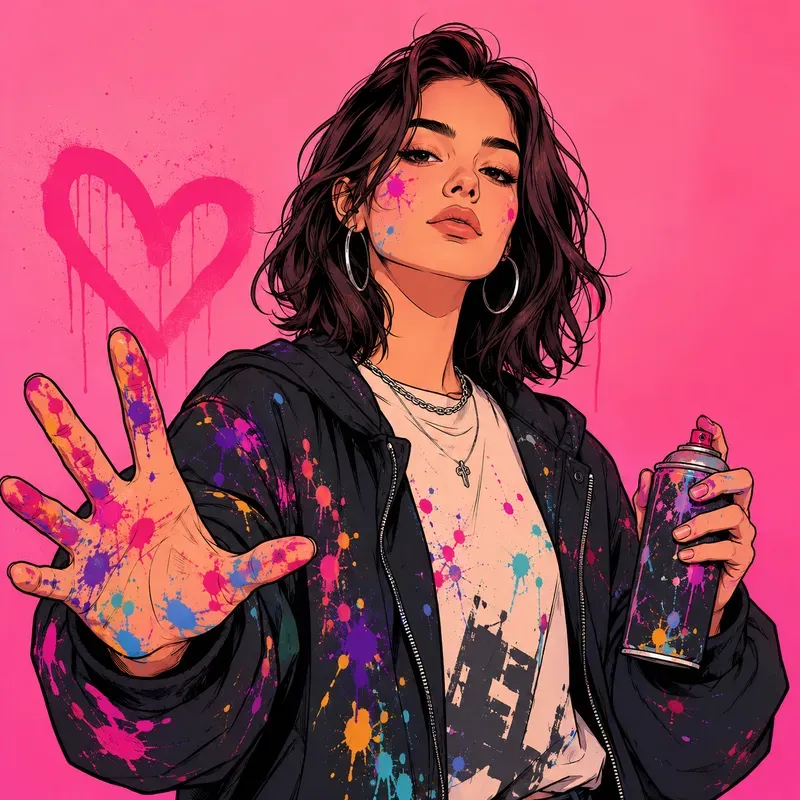 Neon Pop Line Portrait Generator