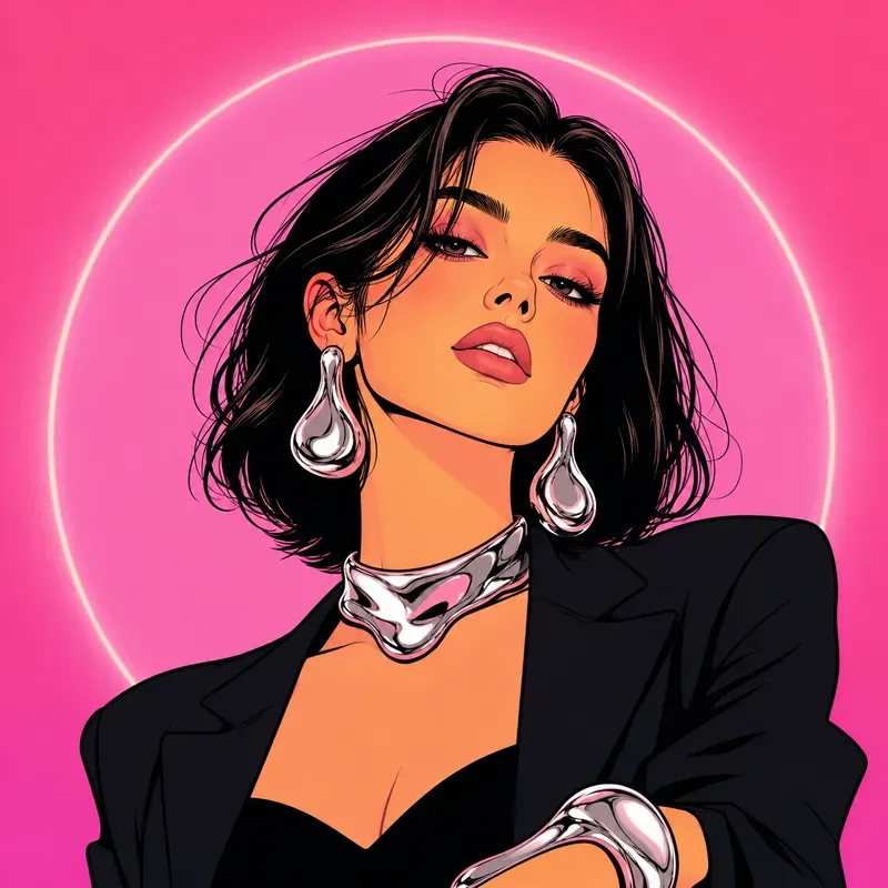 Neon Pop Line Portrait Generator