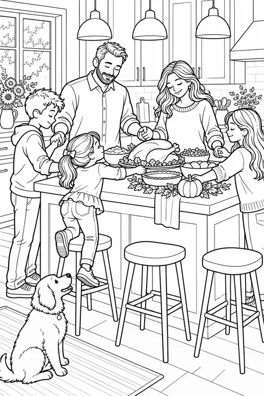 Thanksgiving Family Prayer Colorings