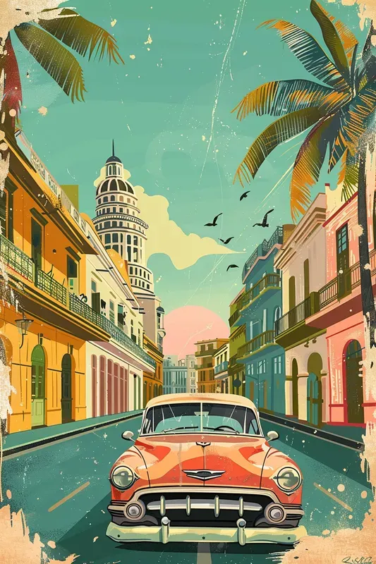 Vintage City Posters Retro Style