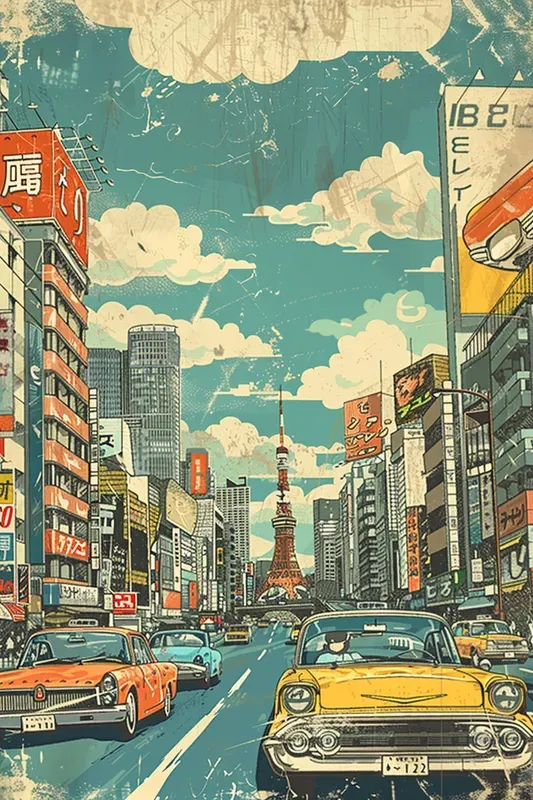 Vintage City Posters Retro Style