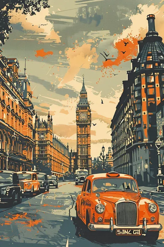 Vintage City Posters Retro Style
