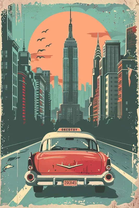 Vintage City Posters Retro Style