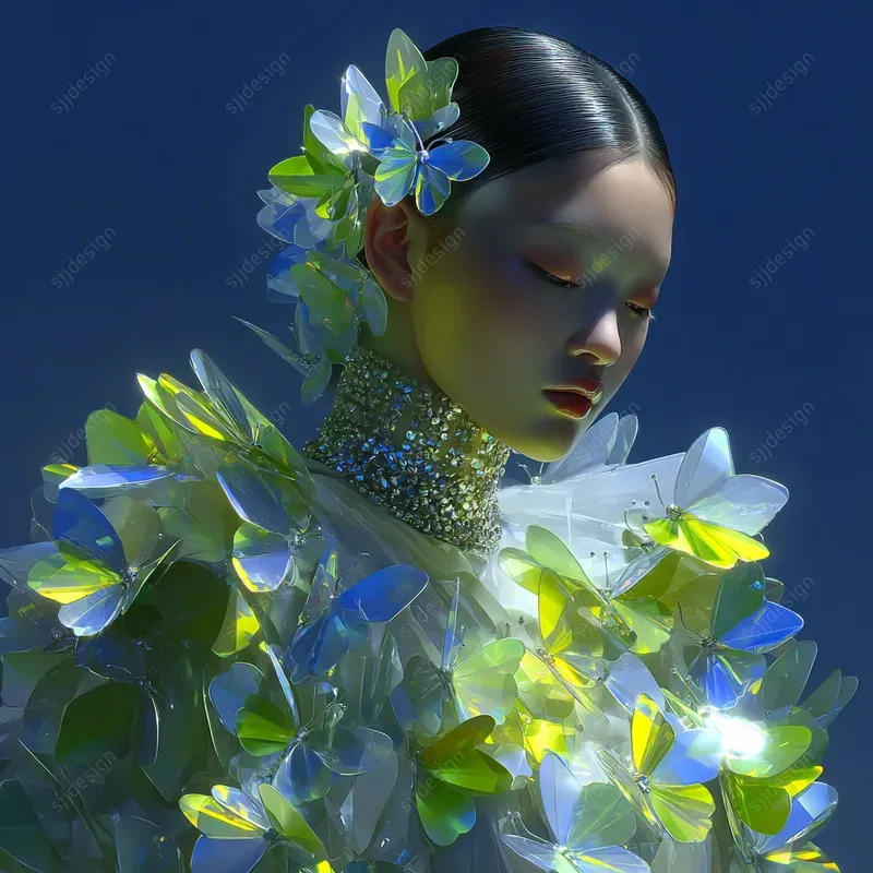 Crystalline Emerald Couture