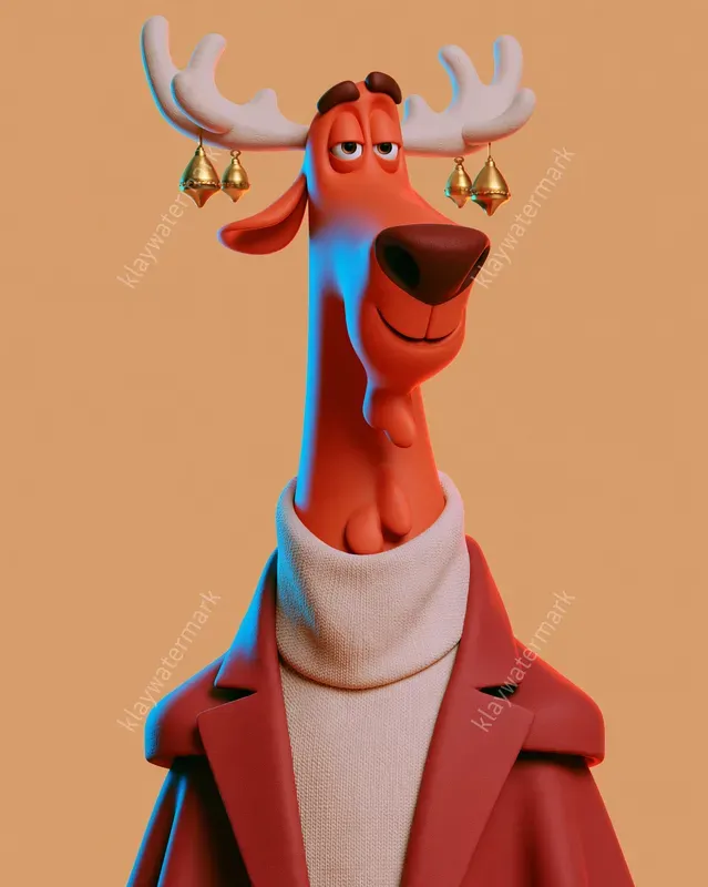 Joyful 3D Christmas Character Portraits