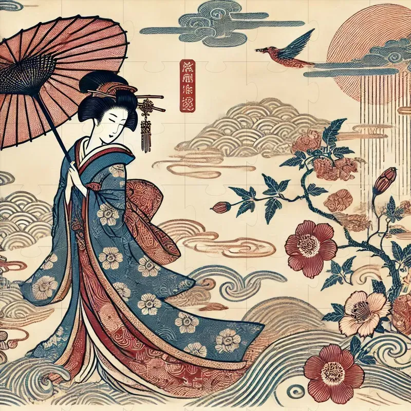 Japanese Ukiyoe Style Art
