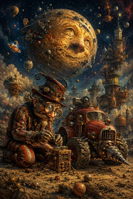 Surreal Cosmic Character Art