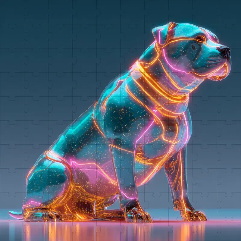 Neon Glass Glow Crystal Renders