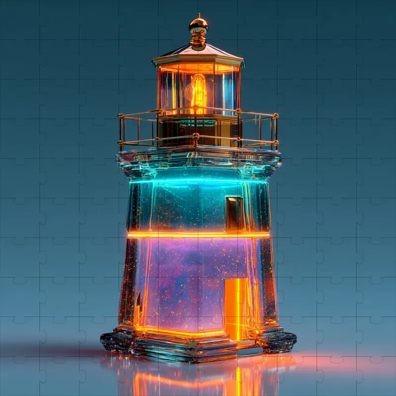 Neon Glass Glow Crystal Renders