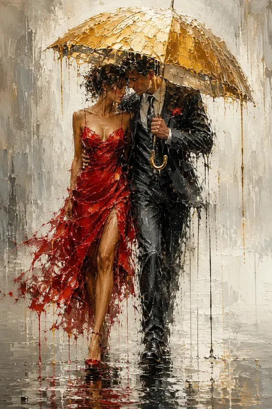 Impasto Rain Paintings