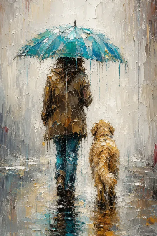 Impasto Rain Paintings