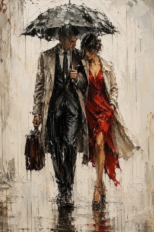 Impasto Rain Paintings