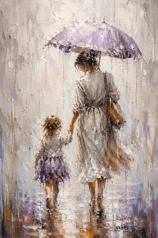 Impasto Rain Paintings