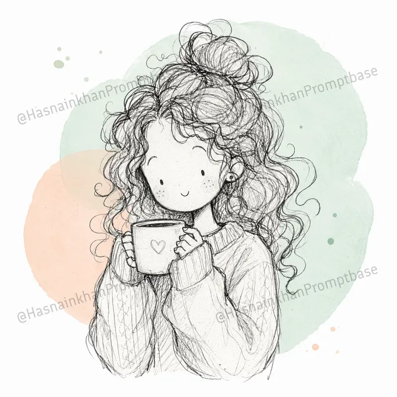 Hand Drawn Sketchy Girl Characters