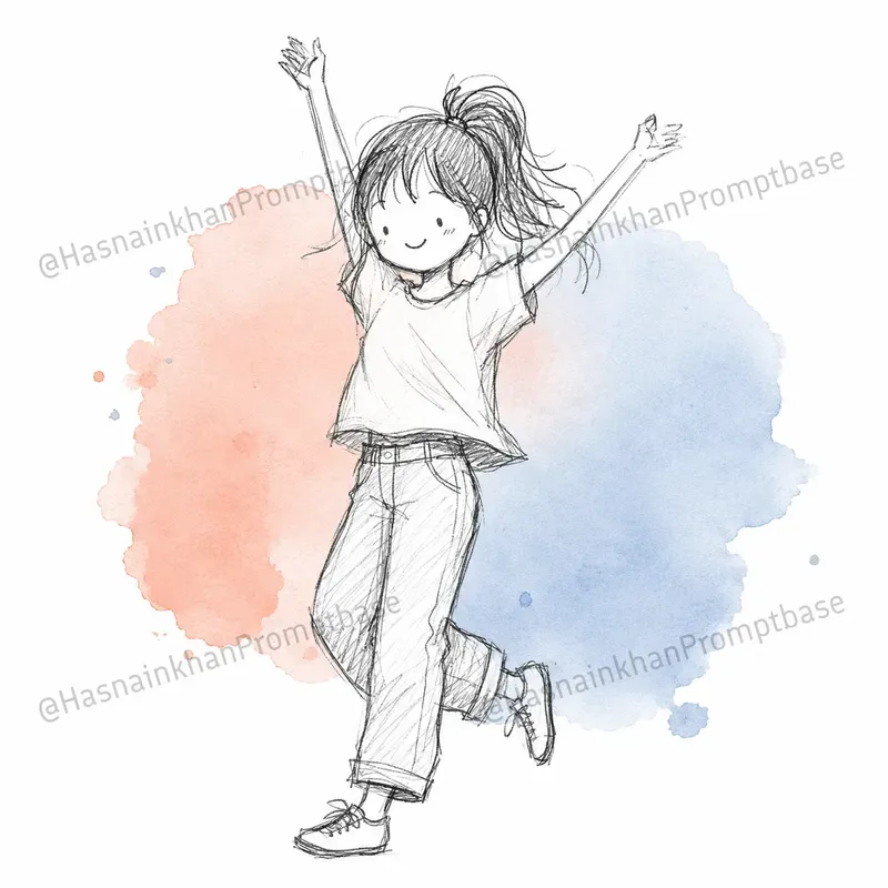 Hand Drawn Sketchy Girl Characters