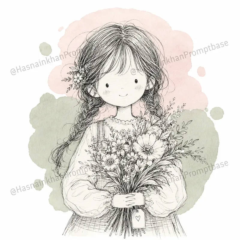 Hand Drawn Sketchy Girl Characters