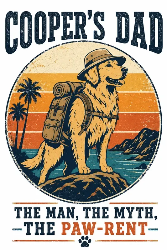 Retro Dog Dad Tshirt Design Engines