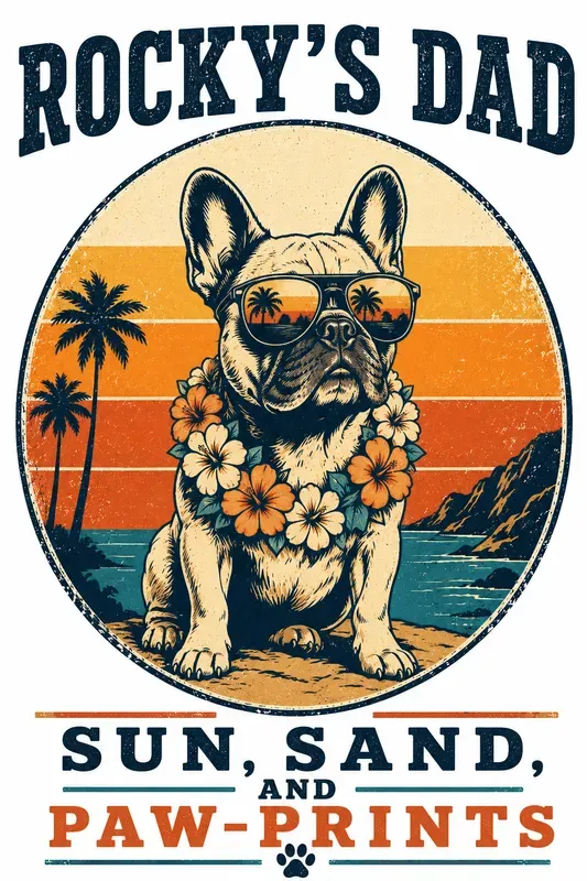 Retro Dog Dad Tshirt Design Engines
