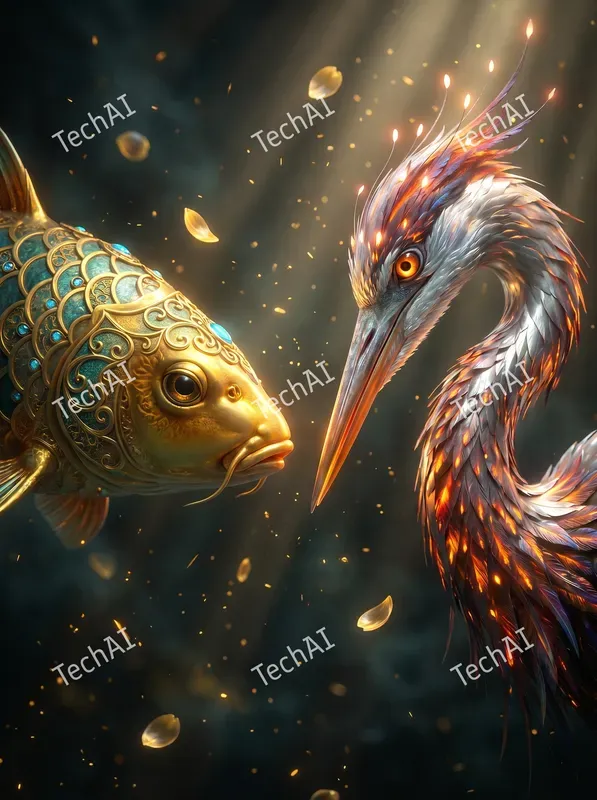 Ornate Gold And Teal Mythic Style