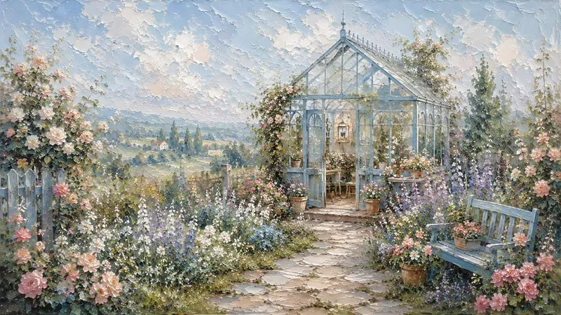 Dreamy Cottage Painting Tv Wall Art