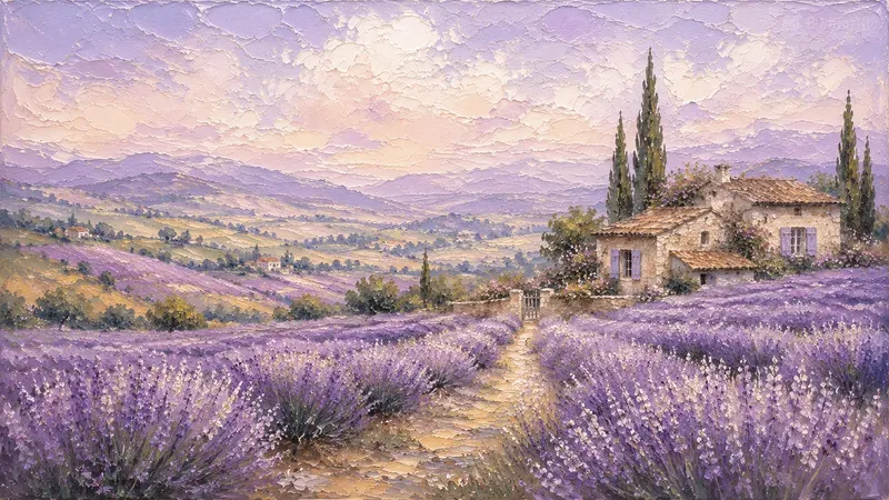 Dreamy Cottage Painting Tv Wall Art