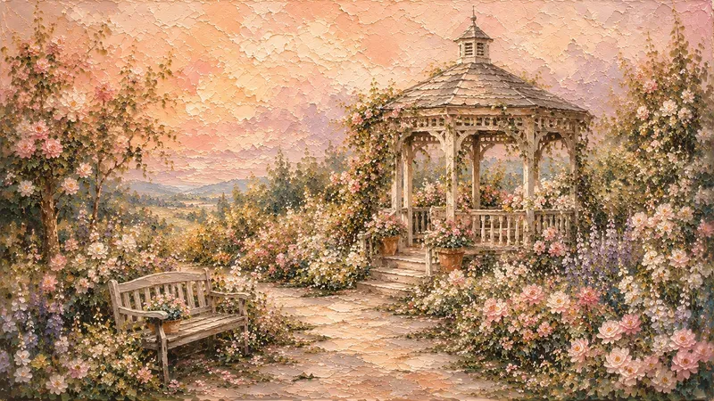 Dreamy Cottage Painting Tv Wall Art